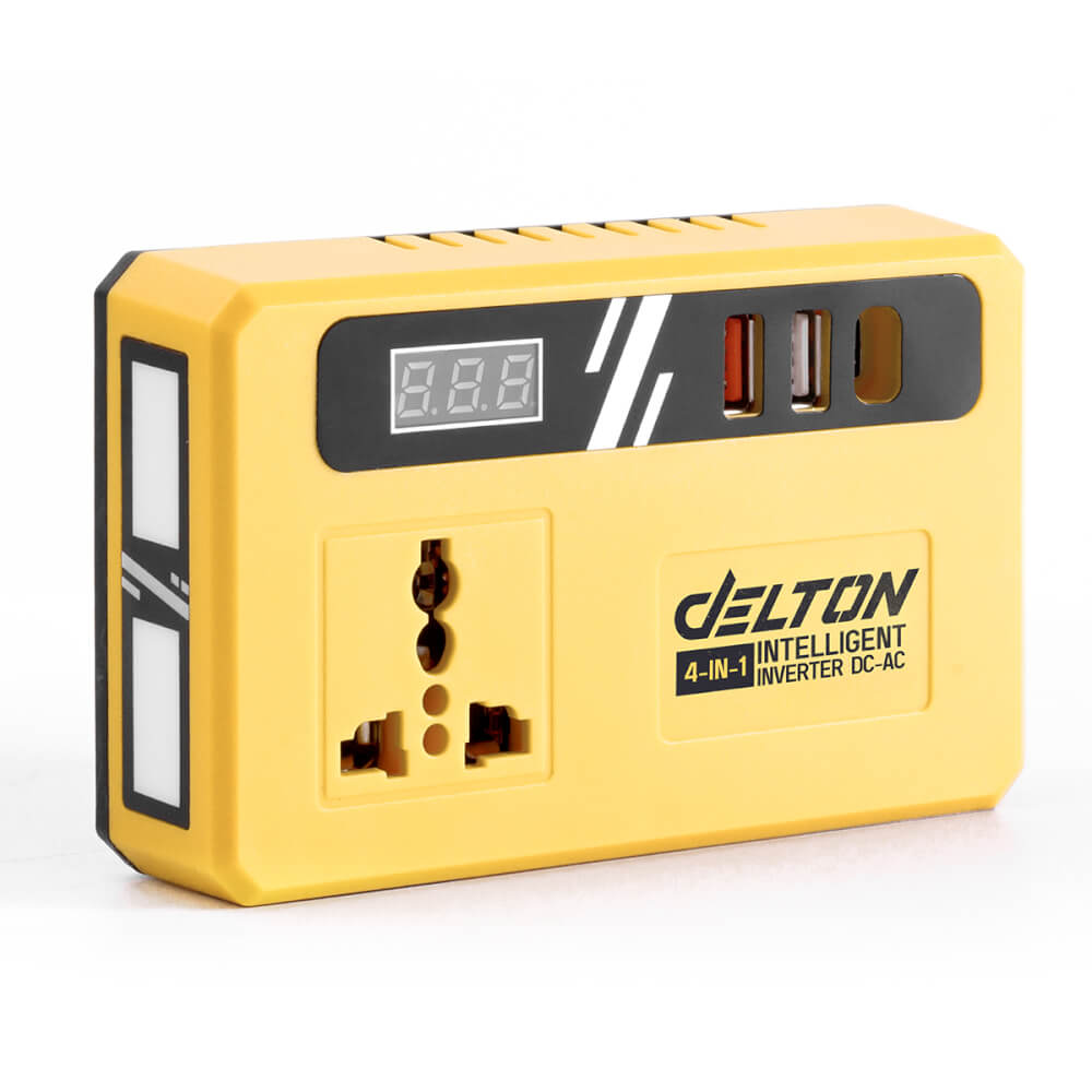 หัวแปลงปลั๊กไฟ (พร้อมแบตเตอรี่) DELTON รุ่น DC-AC150W TURBO FORCE 20V 12AH